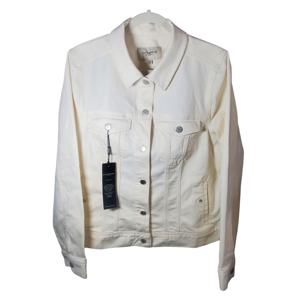 Liverpool LM1004WF Cotton Blend Jean Jacket Cream XL